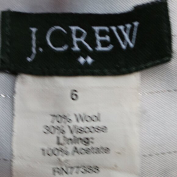 J Crew Grey Wool Blend Classic Short Pencil Skirt Sz 6 - Picture 3 of 3